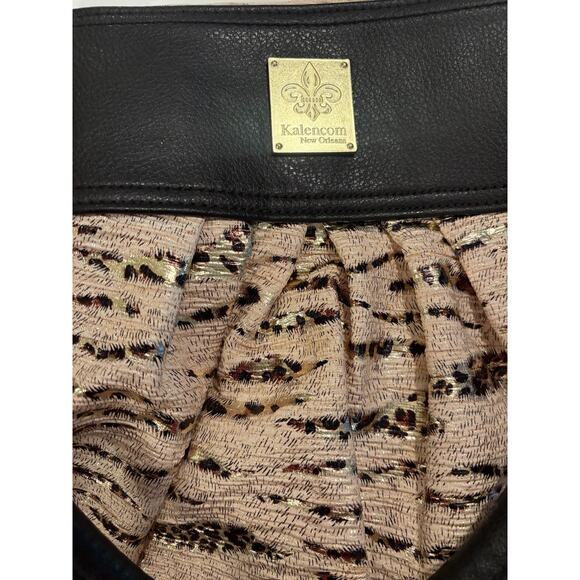 Kalencom Tote/Diaper Bag New Orleans Zip Double Handle Metallic Cheetah Print - Picture 3 of 8